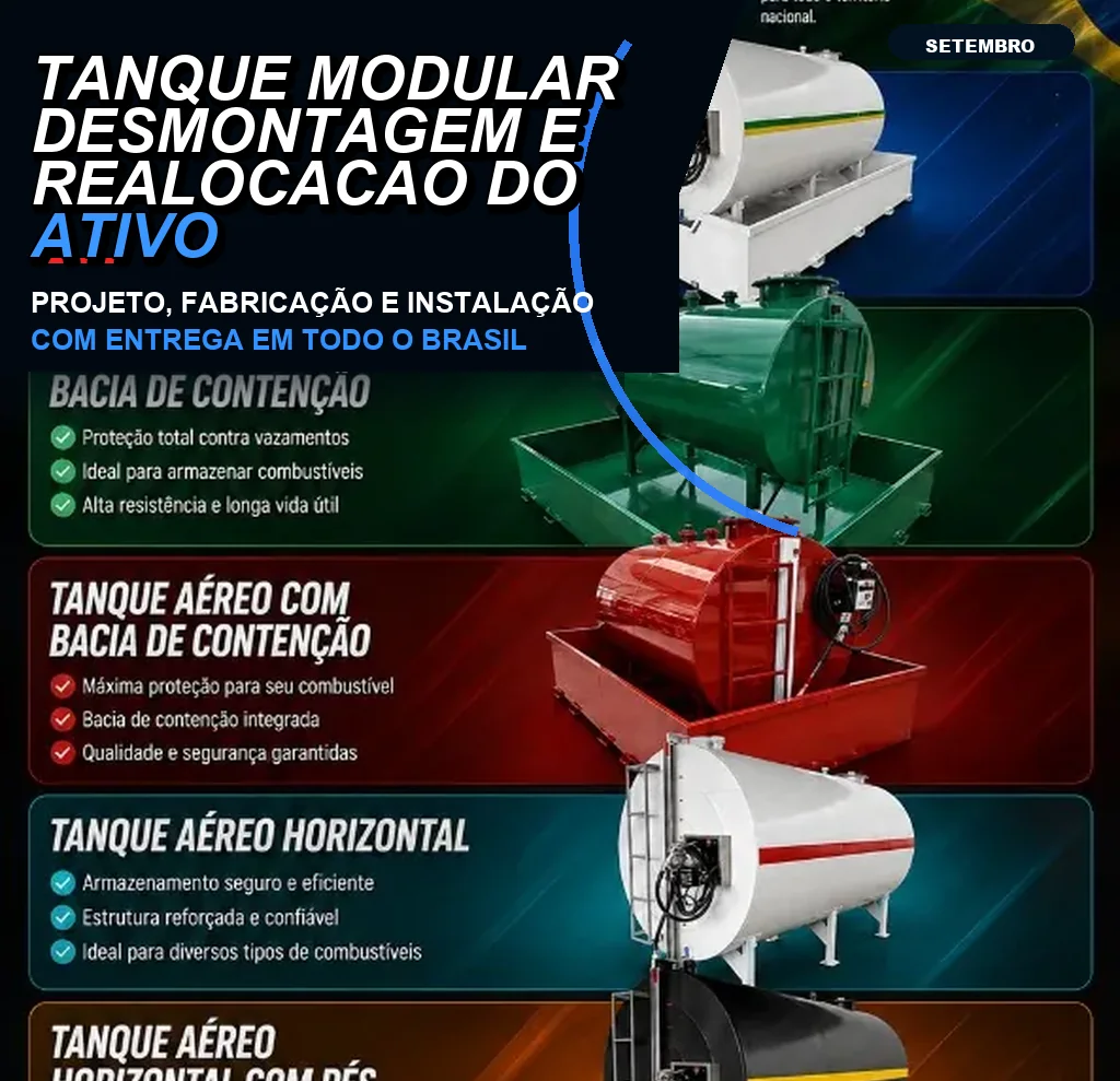 Tanque modular desmontagem e realocação do ativo