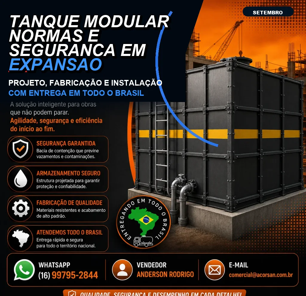 Tanque modular normas e segurança em expansão